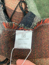 Urban Coco Womens Green Orange Multicolor Colorblock Knit Shawl One Size