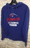 Champion Blue KU Kansas Jayhawks NCAA Pullover hoodie Sweater Adult Size S *