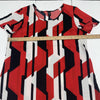 SHEIN Curve Red Black White Geo Print Short Sleeve Dress Women’s 1XL New