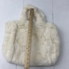 Large Beige Tote Bag Shoulder Bag Fleece Faux Fur Hobo Handbag New