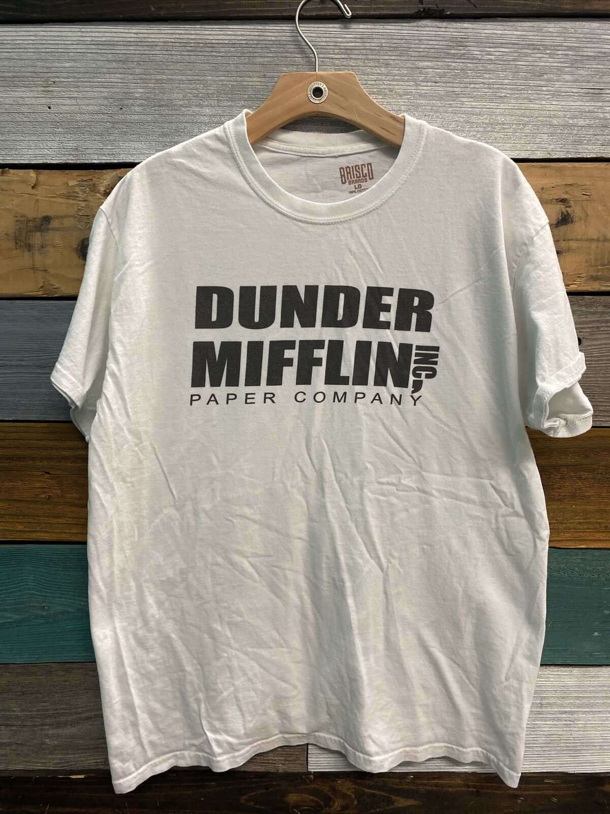 Brisco Brands Dunder Mifflin White T-Shirt Size Large The Office