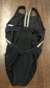 Nike Vintage Retro Swimsuit One Piece Black High Neck Size 10