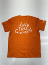 Popeyes Womens Orange Graphic Print Short Sleeve Shirt Juniors Size Medium