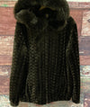 Gallery Faux Fur Fully Lined Short Brown Coat Size Small With Hood