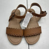 Old Navy Brown Faux Leather Scallop Trim Sandals Toddler Girls Size 11
