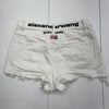 Alexander Wang White Bite Flip Fold Over Embroidered Distressed Shorts Women 30