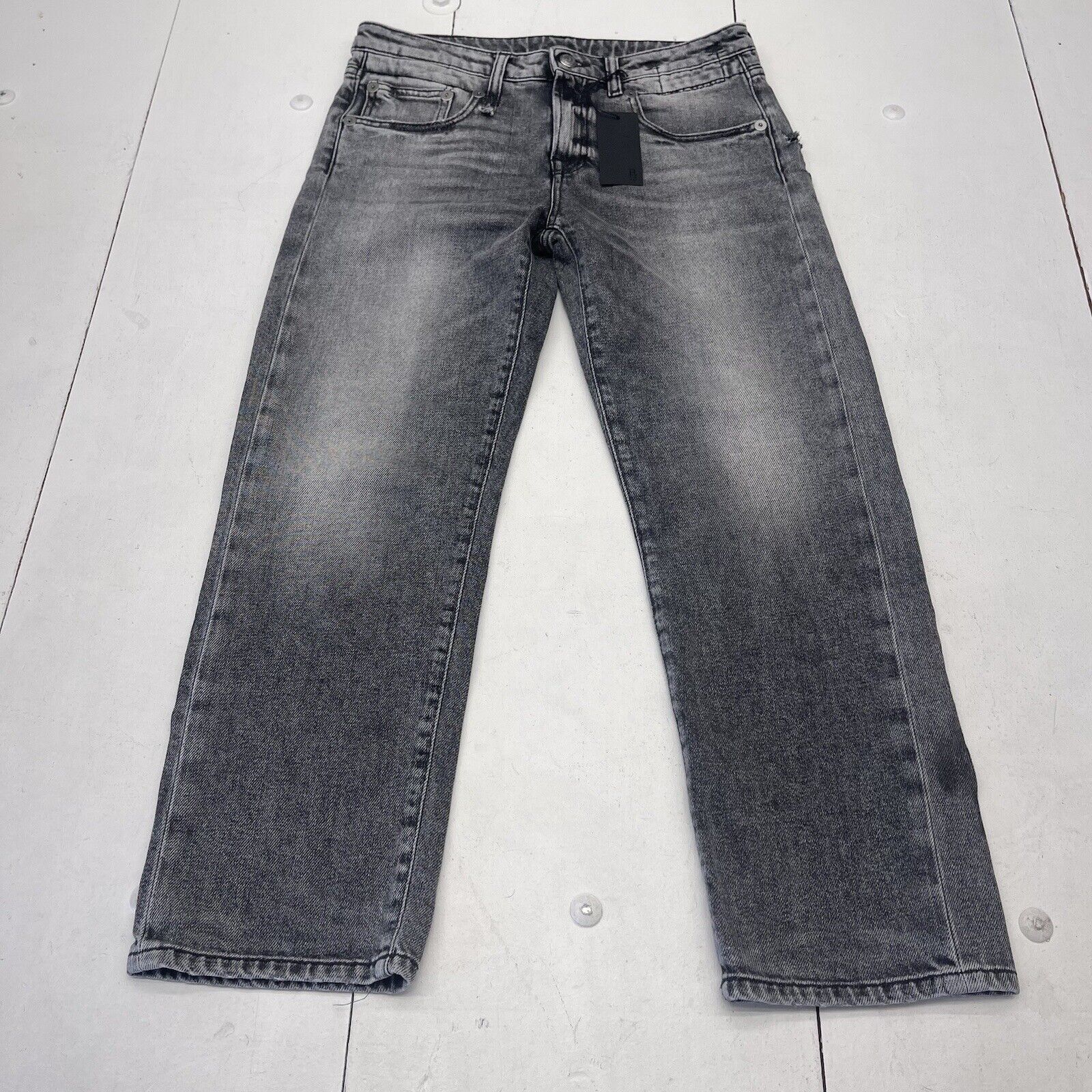 R13 Boy Straight Vintage Grey Denim Jeans Women’s Size 28 MSRP $495 Defect
