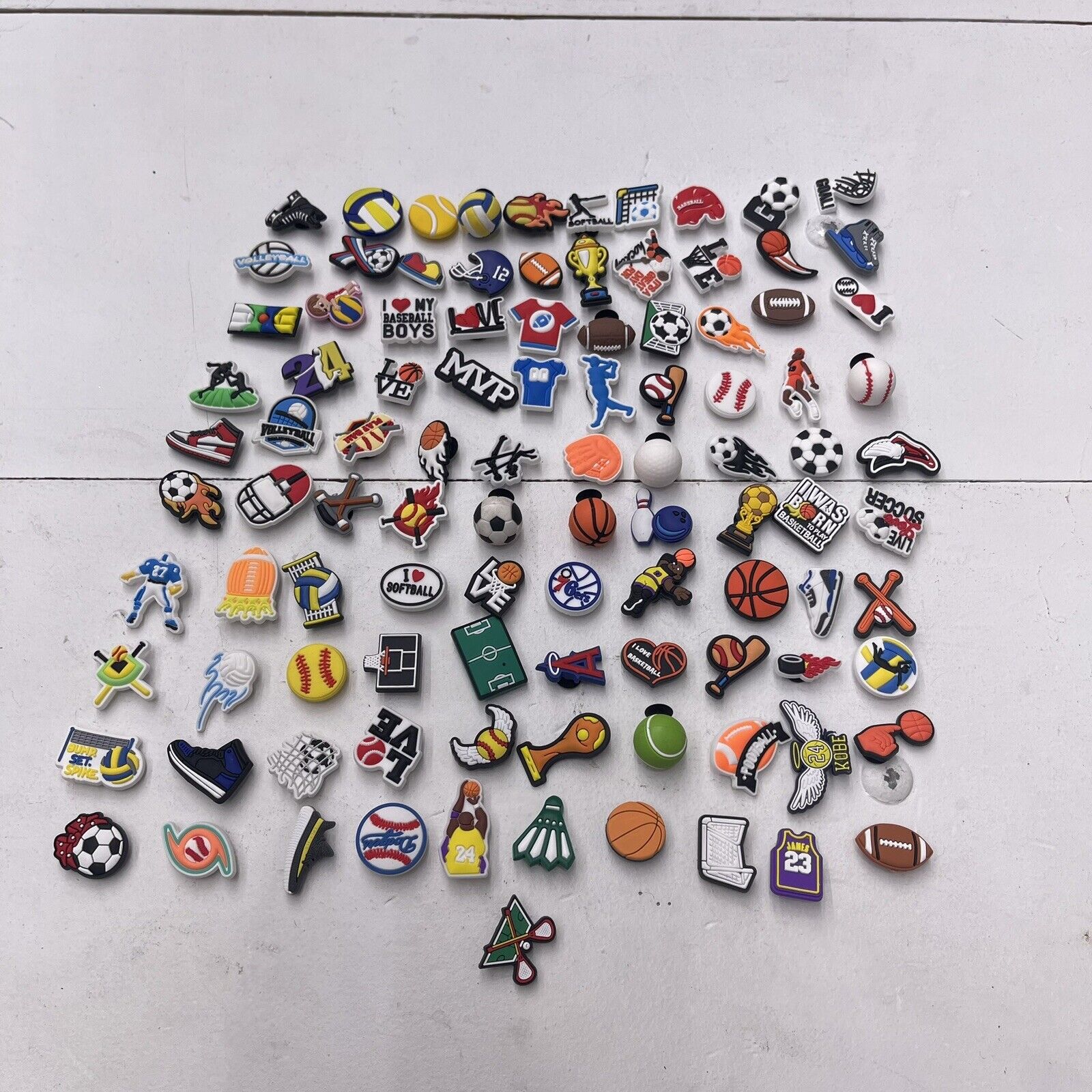 101 Assorted Sports Pack Shoe Charms