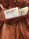 VINTAGE WOMEN&#39;S &quot;G111&quot; 100%LEATHER LONG BROWN SKIRT SIZE SMALL