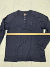 Drifire Mens Dark Blue 1/4 Button Long Sleeve Shirt Size Large