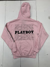 Spencer’s Playboy Mens Pink Graphic Pullover Hoodie Size Small