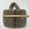 Large Coffee Tote Bag Shoulder Bag Fleece Faux Fur Hobo Handbag New