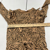 Hema Brown Zebra Print Long Sleeve Shirt Dress Girls Size 9-10