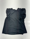 Shein Womens Black Open Back Short Sleeve Blouse Size Large