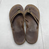 Rainbow The Sandpiper Brown Leather Double Narrow Strap Flip Flops Women’s M