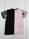 Fresh laundry Mens Pink Black Color Block Graphic Short Sleeve Shirt Size Medium