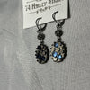 Abstract Drop Earrings Blue And Clear Stone Jewelry Leverback Silver Clasp