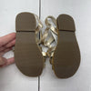 Old Navy Gold Faux Leather Fisherman Sandals Toddler Girls Size 6 Defect
