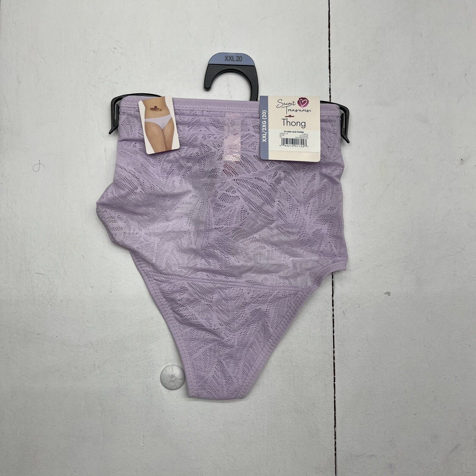 Secret Treasures Purple Lace Leaf Thong Women's Size XXL/2XG(20) NEW -  beyond exchange
