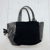 Inzi Womens Black suede silver double front zip purse *
