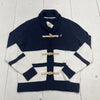 Nautica Navy Blue &amp; White Heritage Toggle Cardigan Sweater Mens Size Medium