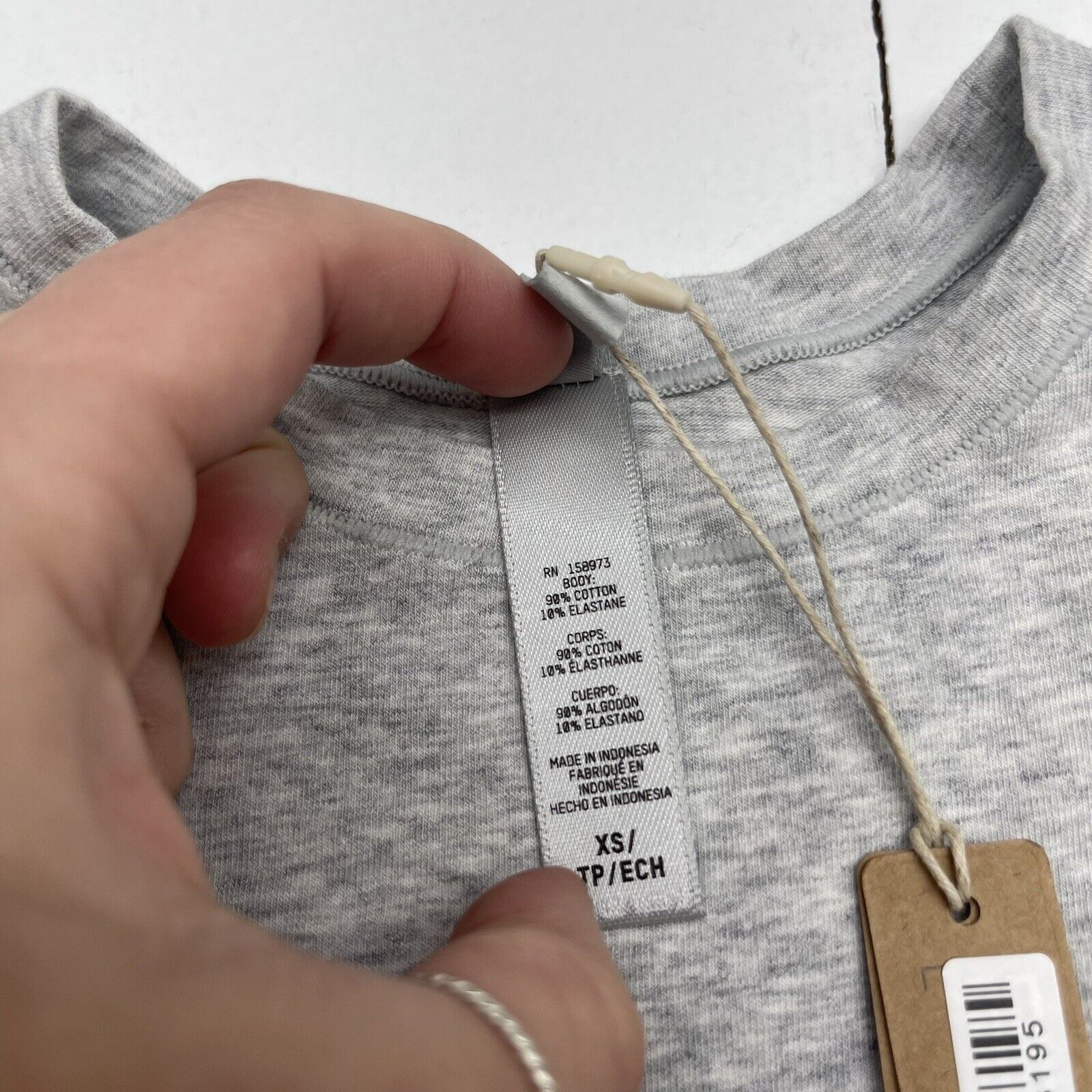 Skims Cotton Jersey Long Sleeve T Shirt Light Heather Grey XS $54 New -  beyond exchange