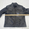 Cole Haan Black Lamb Skin Leather Streamlined Moto Jacket Mens Medium MSRP $698