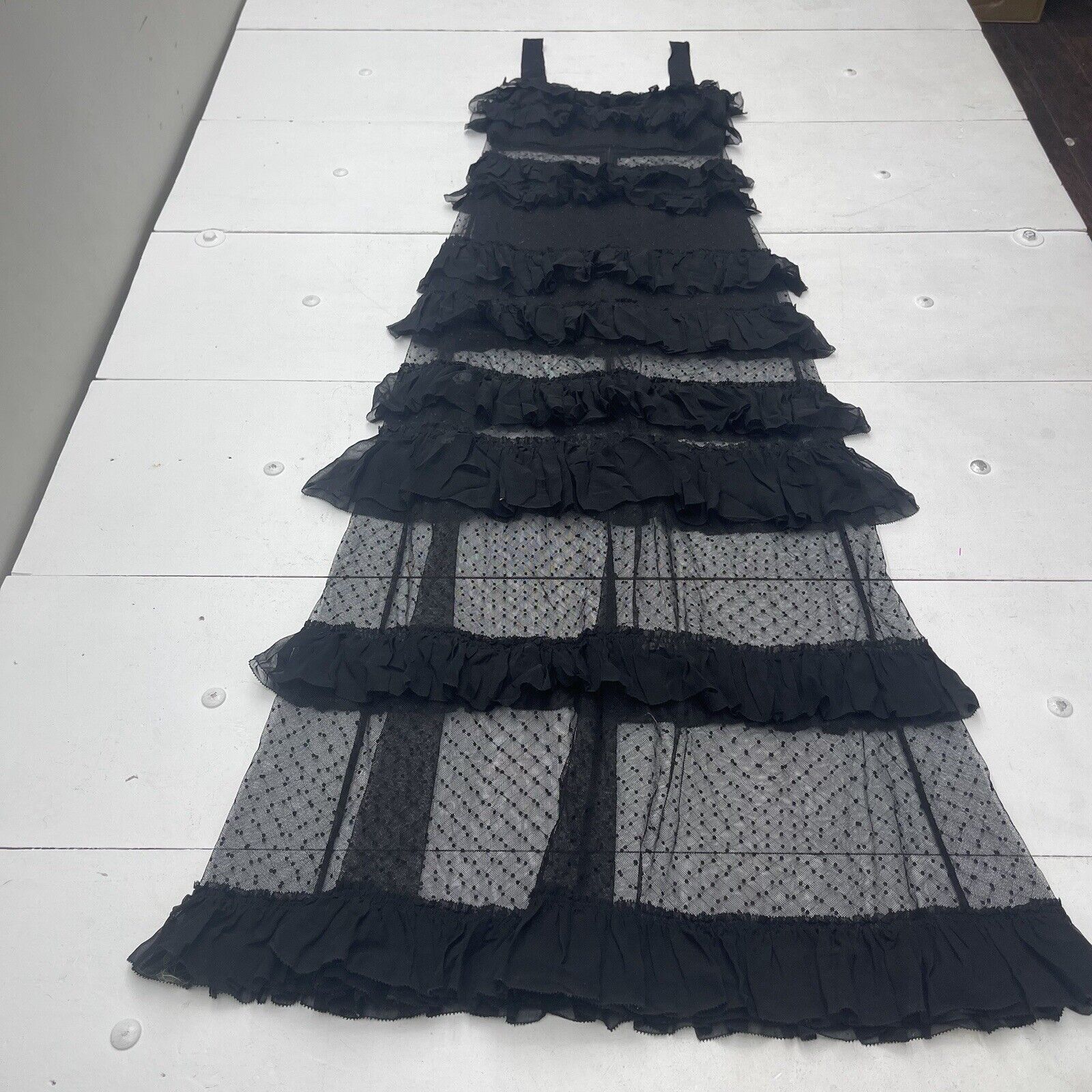 Alexis Amaryllis Tiered Ruffle Maxi Dress Black Women’s Size Small