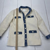 Sandro Chelby Ivory Contrast Denim Button Up Jacket Women’s Size 36 US 4 $545