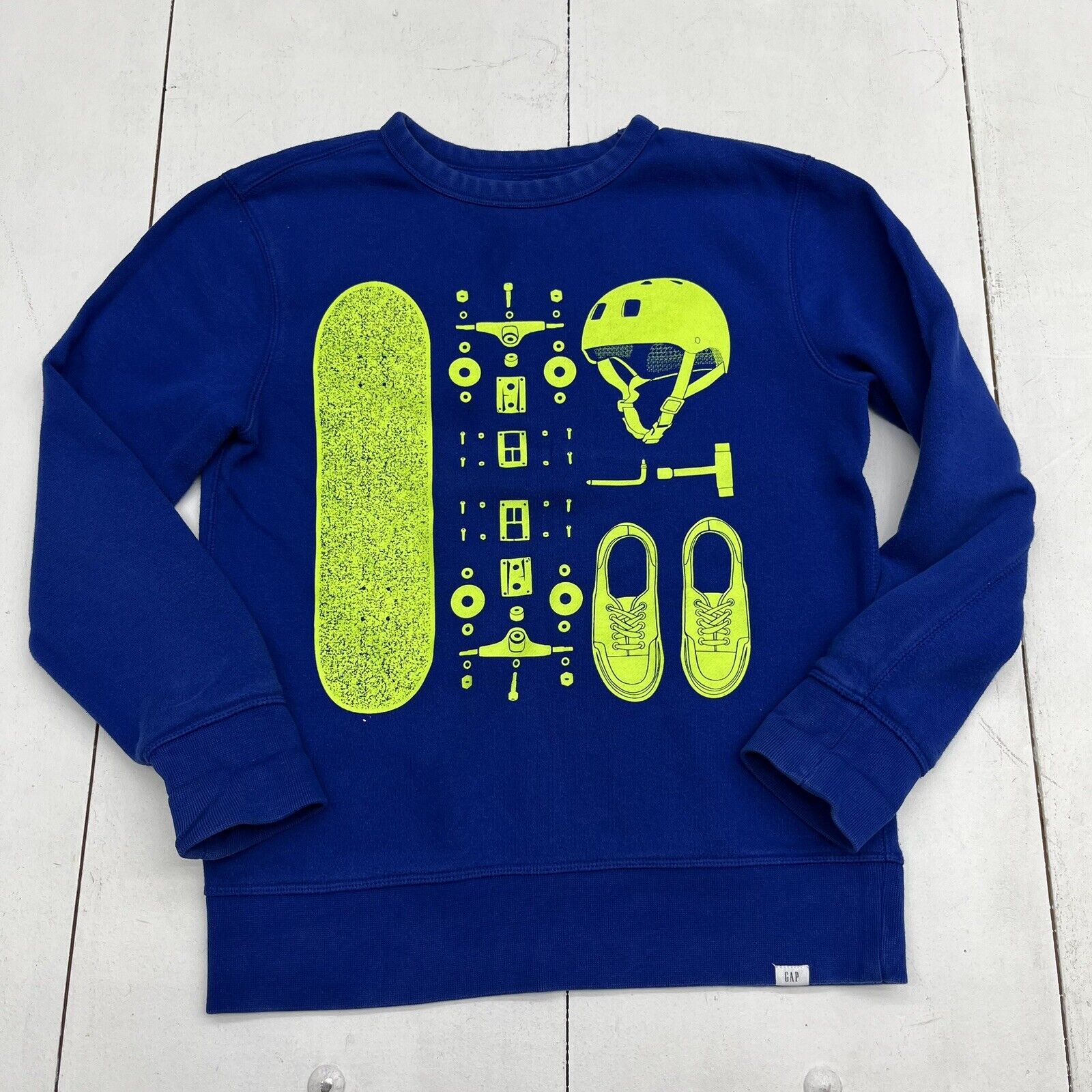 Gap Kids Blue Skateboard Graphic Pull On Sweatshirt Boys Size X-Large
