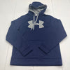 Under Armour Navy Blue Big Logo Hooded Sweatshirt Mens Size Medium