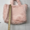 Large Pink Tote Bag Shoulder Bag Fleece Faux Fur Hobo Handbag New