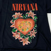 Nirvana Black Short Sleeve T-Shirt Floral Heart Graphic Adult Size M NEW