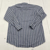 Forsyth Of Canada Blue White Stripe Wrinkle Free Long Sleeve Button Up Mens M