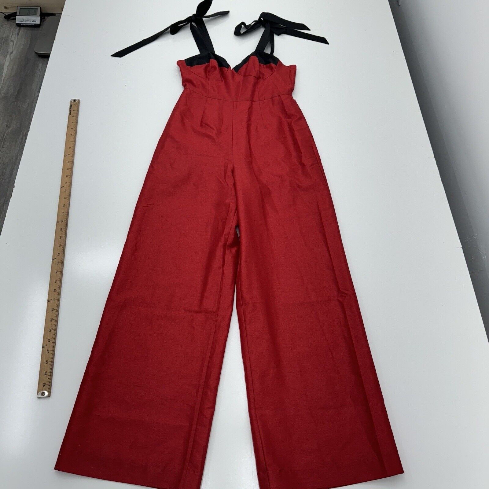 Hutch Anthropologie Red Pant Jumpsuit Wide Leg Sleeveless Women’s Size 6
