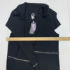 angel apparel womens Black ribbed zipper vest size large