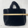 Large Black Tote Bag Shoulder Bag Fleece Faux Fur Hobo Handbag New