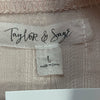 Taylor &amp; Sage Boutique Pink Long Sleeve Cropped Blouse Woman’s Size Large NEW