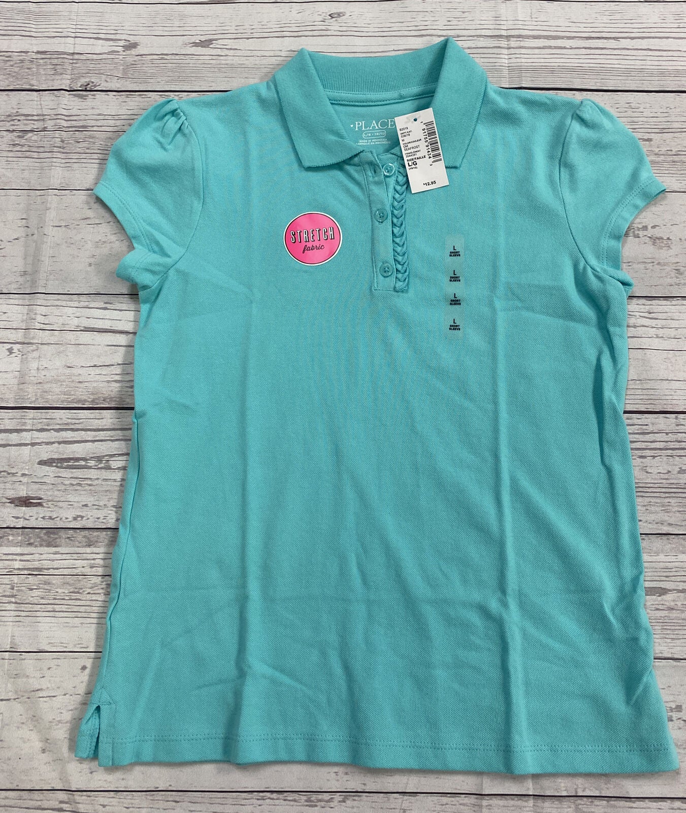 The Children's Place Girls Seafrost Short Sleeve Polo Top Size L(10-12) NWT