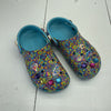 Crocs Lisa Frank Blue Multicolored Classic Clogs Youth Girls Size 6