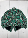 Chico&#39;s Women&#39;s Jacket Green White Paisley Open Front Long Sleeve Size 1 US