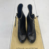 Louis Vuitton Black Leather Almond Toe Platform Ankle Zip Boots Women Size 37.5