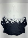 Shein Womens White Black Floral Fullzip Jacket Size 1XL