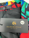 Cloudstyle Mens Black Multicolor 2 Piece Suit Size Large