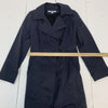 DKNY Womens Navy Blue Trench Coat Size Large