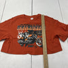 Shein Orange Motorcycle Print Cropped Short Sleeve T-Shirt Girls Size 12-13