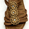 Xappeal Brown Flower Crochet Coachella Flat Sandals Women&#39;s Size 6.5