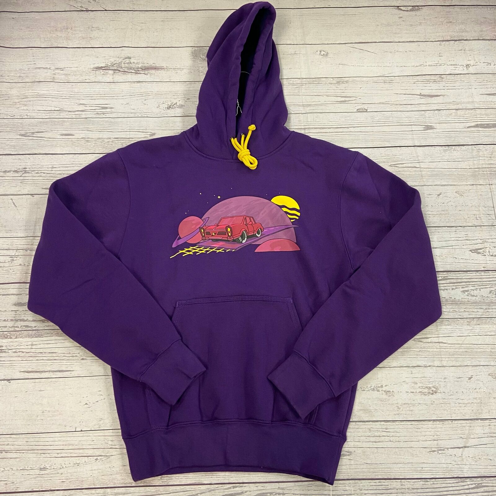 Five Hills Purple Quackity Night Drive Hoodie Sweatshirt Men Size S
