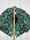 Chico&#39;s Women&#39;s Jacket Green White Paisley Open Front Long Sleeve Size 1 US