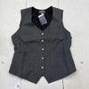 Lands End Dark Gray Delta Airlines Button Up Vest Women’s Size 12 Tall